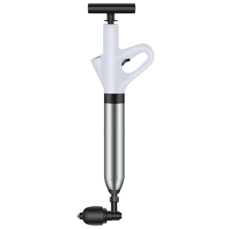 Destapacaños Neumático para Inodoro de Acero Inoxidable, Juego de Herramienta de Desatascado a Alta Presión para Hogar, Cilindro de Pared Gruesa, Robusto y Seguro (Color: verde) miniatura 3