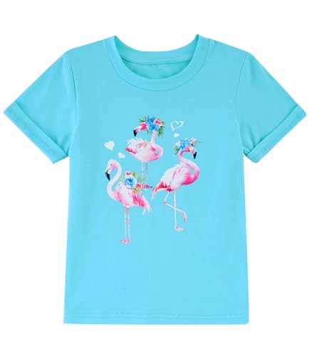 Image of Toddler Girls Clothes T-Shirt Short Sleeve Graphic Tee Cartoon Dinosaur 2-6T Girl Shirt Summer
