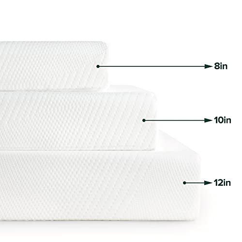 ZINUS 12 Inch Green Tea Essential Memory Foam Mattress/Bed-in-a-Box/Affordable Mattress/CertiPUR-US Certified, Queen, White