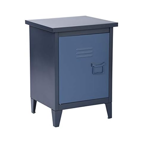 MEUBLE COSY Bedside Tables Nightstand Storage Cabinet End Table with 1 Door and 2 Shelves Cover