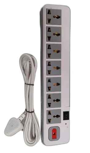 7 Socket Extension Board with 6 Ft Cord with Extra Fuse Overload Switch ABS Plastic Body (1)-image-31