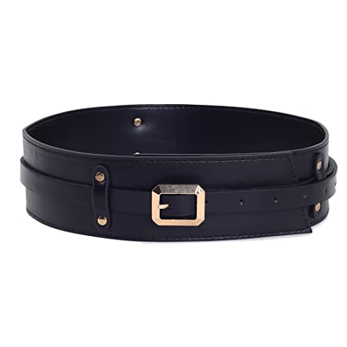 Image of Haute Sauce Black Solid Waist Belt (AZ HSBL1080)
