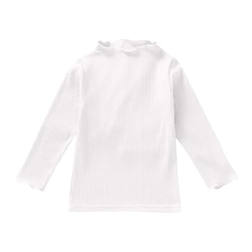 Kids Girls Knit Long Sleeve Shirts High Neck Plain Soft Ribbed Pullover Sweater Toddler Fall Comfy Casual Sweater