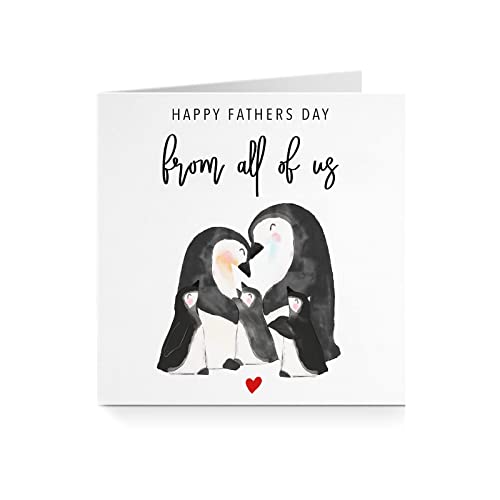 Carte de fête des pères « Happy Father's Day From All Of Us » - Cadeau de la part des enfants pour la fête des pères - B107