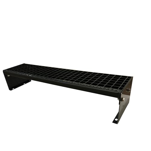 Escalier en acier anthracite RAL 7016 de 1 marche en caillebotis avec une largeur de 1000 mm