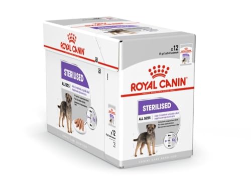 Royal Canin Mousse sterilizzata | 12 x 85 g | Alimento completo per cani adulti e castrati a partire dai 10 mesi di età | Proteine digeribili
