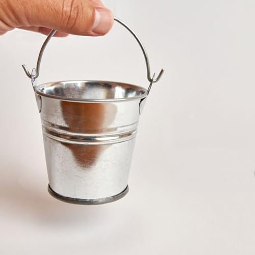 GiftExpress 12ct Mini Metal Buckets, Mini Tin Pails with Handles, Perfect for Party Favor Wedding Favor, Candy, Votive Candles, Trinkets, Succulent Wedding Buckets/Mini Plant Containers (12-Count)