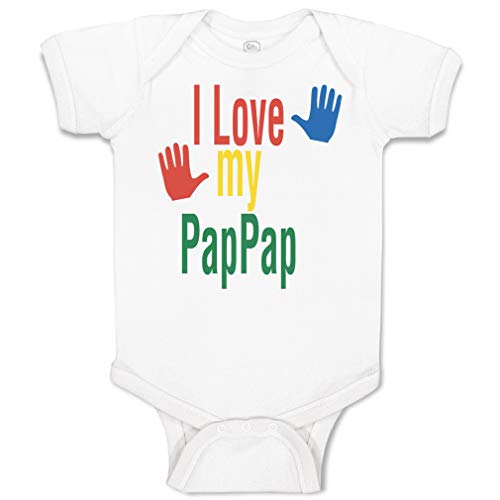 Custom Personalized Baby Bodysuit I Love My Pap Grandpa Grandfather Funny Cotton Boy & Girl Baby Clothes A White Design Only Newborn