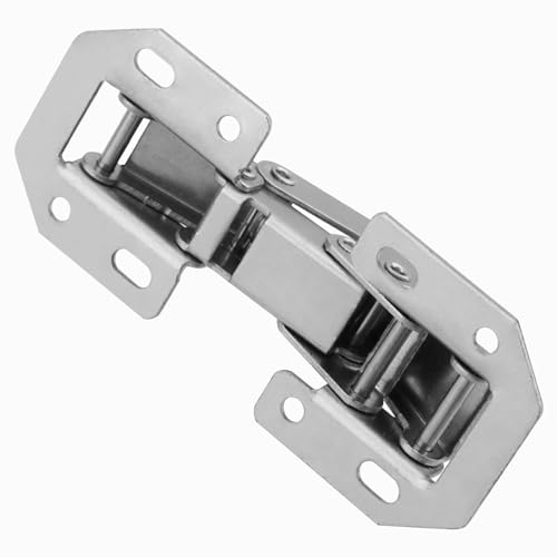 KOHAND PUCSIQ Pack of 14 Modern Silver Steel Cabinet Door 90 Degree Screw-On Hinge with Spring, 90 Degree Corner Stop - Image 4