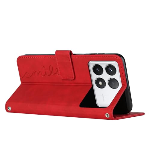 Coque rabat cuir Xiaomi Redmi K70 finition relief premium et porte-carte intégré - 4