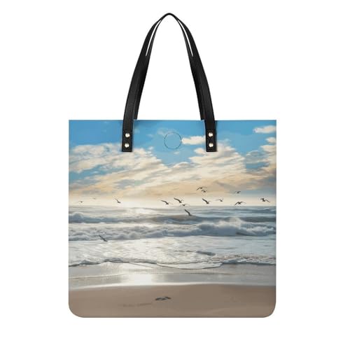 Grand sac fourre-tout cuir synthétique aux finitions marines haut de gamme