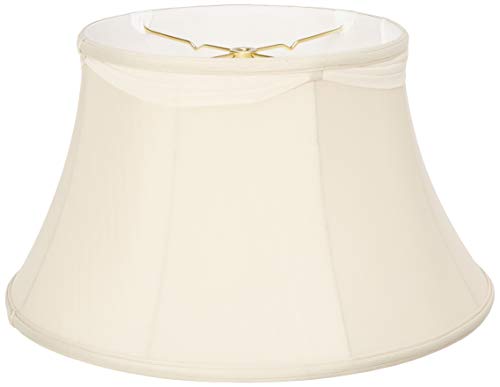 Royal Designs Draped Shallow Bell Designer Lamp Shade, Beige, Eggshell/Ivory 11 x 17 x 10