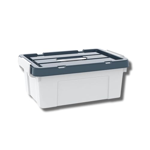 Image of Ash & Roh Plastic Storage Box /Bin /Container with Locking Lid - Sturdy and Versatile Home Organizer, Available in Multiple Size. (1, GRAY, small-42cm X 30cm X 17cm)