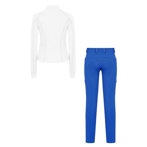 Chemise sport manches longues pour l'équitation et tenue combinaison sport pour filles