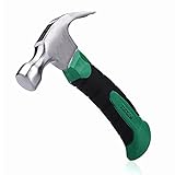 🔨 PUEDE HACER PALANCA Y GOLPEAR- El martillo de garra en forma de V puede hacer palanca en los clavos de una manera práctica y que ahorra trabajo; La cabeza del martillo está hecha de acero al carbono templado, es de alta dureza para ser resistente a los impactos y a prueba de golpes.