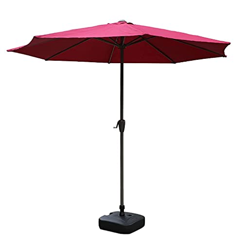 Parasol redondo con manivela de 270 cm rose red para sombrear la mesa
