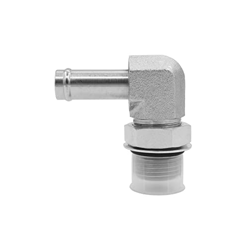 Image of (2-PACK) 4601-10-12-NWO Hydraulic Adapter Fitting 5 /8 inch Hose Barb x 3 /4 inch Male (1-1 /16 inch-12) Adjustable O-Ring Boss 90Pipe Joints Elbow Carbon Steel