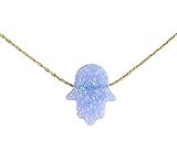14K Gold Filled Blue Opal Hamsa Necklace