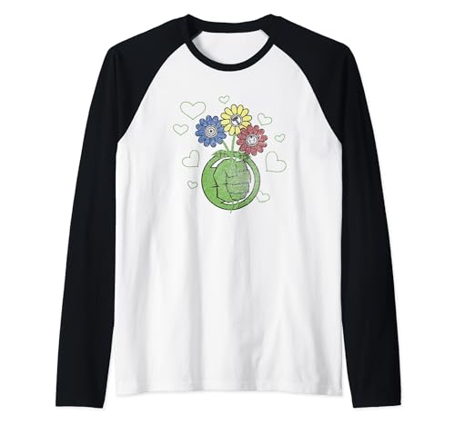 Avengers Hulk Flower Fist Raglan Baseball Tee