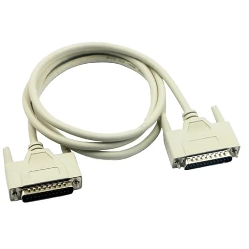 JDOUNFMO DB25 25-pin Extension Cable, Male to Female, Plastic or Metal Case, 24/26/28AWG(Plastic Case,5M_26 AWG)