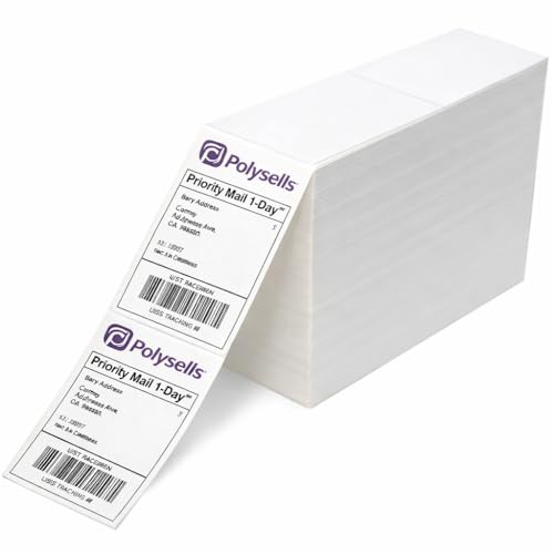 Étiquettes d'expédition POLYSELLS blanches perforées pour grand volume