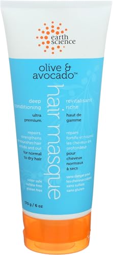 Earth Science Olive & Avocado Deep Conditioning Hair Masque, 6 Ounce Tube