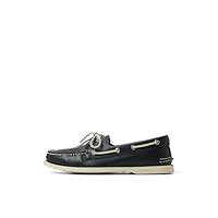 Sperry Men's Authentic Original 2-Eye Leather Boat Shoe, Navy, 10