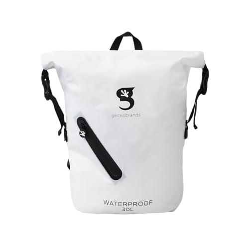 Image of geckobrands Lightweight 30L Waterproof Backpack - Lightweight Watertight Outdoor Bag Hiking Traveling Light Water Activities