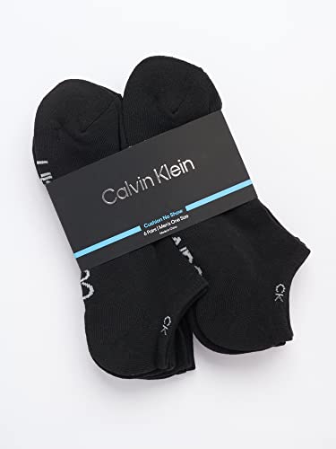 Image of Calvin Klein Mens No Show Socks - 6 Pack Soft Cotton Blend Cushioned Athletic Low Cut Socks for Men for Sports and Running