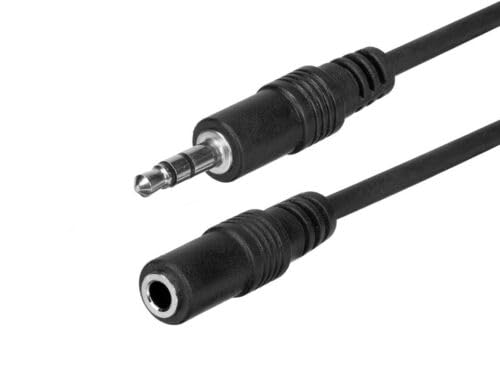 Cable Jack 3.5mm Macho a Hembra 6 pies Negro