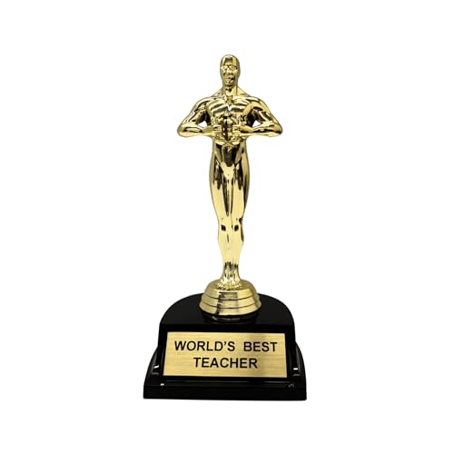 World's Best Teacher 7' Trophy Award – Premium Engraved Gift with Weighted Base