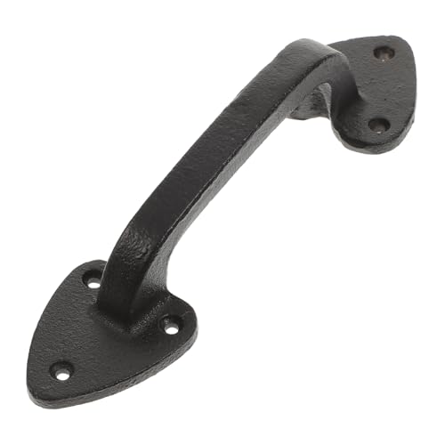 BESTonZON 鋳鉄製黒色スライドドアプルハンドル 頑丈で実用的な車庫 納屋 木製ゲート用取っ手
