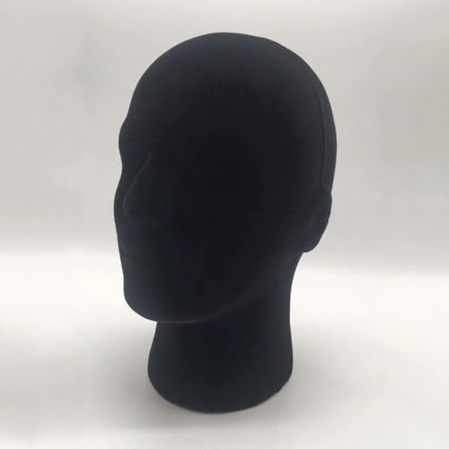 Cabeza masculina negra de estructura simple para exhibir pelucas 6