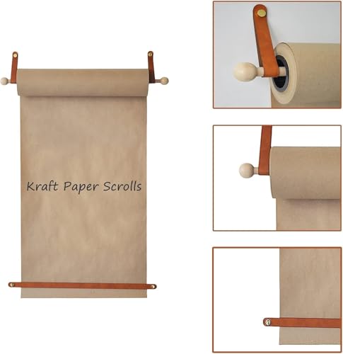 Distributeur de papier kraft mural en bois de 45 cm pour affichage
