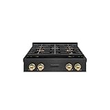 ZLINE Autograph Edition 30 in. Paramount Gas Rangetop with 4 Burner DuoPro™ Cooktop in Black Satin Stainless Steel and Champagne Bronze Accents (PSRTBSZ-30-CB)