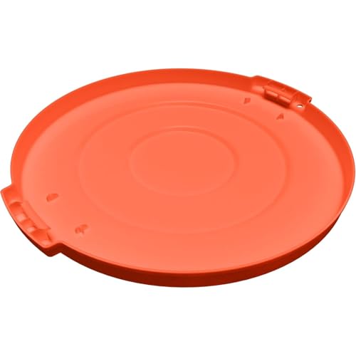 Image of SPARTA Bronco Lid for 10 Gal. Trash Can, Durable, Food-Safe, NSF and HACCP-Compliant, Lid for Commercial Use (Container Sold Separately - Fits Bronco Only), Polyethylene, 10 Gallon, Orange (Pack of 6)