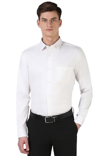 Image of Peter England Men White Regular Fit Formal Shirt