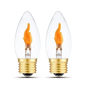 LED Flickering Light Bulbs E26 Flame Effect Bulb Standard Base, Fire Light Bulbs for Halloween Christmas Decoration, 2 Pack LED Flickering Light Bulbs E26 Flame Effect Bulb Standard Base Fire Light Bulbs for Halloween Christmas Decoration 2 Pack