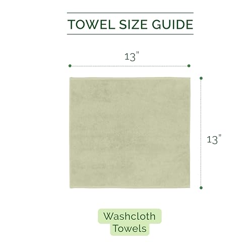Image of Elegant Comfort 100% Turkish Cotton Corduroy Ribbed Luxury Washcloths 6 Pack Soft 13 x 13 Inch - Higly Absorbent, Durable, Quick Dry, Spa Premium Hotel Quality for Bathroom or Travel, Mint Green