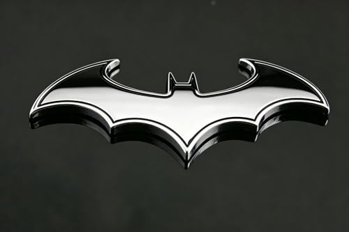Image of 3D Metal Chrome Bat Emblem Badge Sticker Decoration for Car, Truck, Motorcycle, RV, Scooter, SUV, Door, Window (Silver Bat)