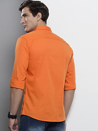 Image of The Indian Garage Co Men Slim Fit Solid Full Sleeves Cutaway Collar Casual Shirt