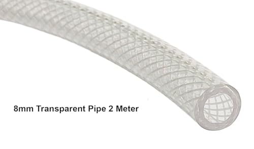 Image of ESEKSAFAR Transparent LPG Gas Pipe 8mm with 3pc Hose clamp For Home, Restaurants (2 meter)
