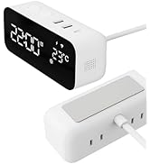 Smart Wifi Alarm Clock with Timer, USB 2A+1C Fast Charging, 2AC Smart Port, App Remote Control, D...