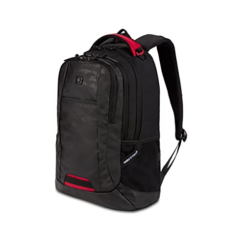 Image of SWISSGEAR Cecil Laptop Backpack, Fits Most 16-Inch Laptops, Three-Compartment Design, Airflow Back Panel, Black, 27.3L, 18-Inch