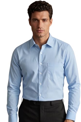Image of Louis Philippe Men's Slim Fit Easy to Iron Everyday wear Premium Cotton Full Sleeve Textured Formal Shirt