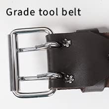Miniatura 7 de Bolsa de cuero para cinturón de herramientas, cómodas bolsas de herramientas de apoyo para la espalda con tirantes para construcción, enmarcadores,
