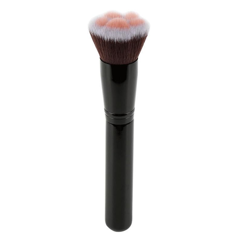 Cat Paw Makeup Brush – Soft Fiber Foundation Brush, Multi-Functional Beauty Tool, Portable, Wooden Handle, 6.30"x1.57"x0.79" (Black)