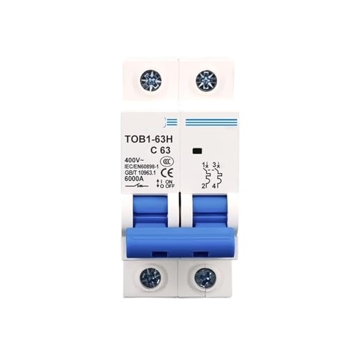 Disjoncteur de sécurité 2P 50A 400V type C 20A bipolaire pour tableau électrique maison