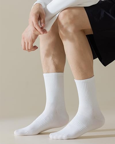 KUANYING Athletic Crew Socks Seamless Anti-pilling Cotton Socks for Men Women (5 Pairs With Present Box)4