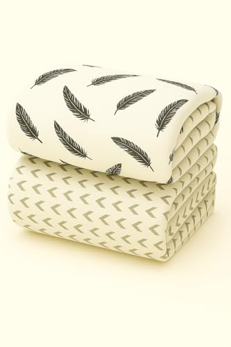 Image of Organic Cotton Muslin Pack of 2 Baby Bath Towel Cotton Cloth Premium Baby Washable, Reusable, Absorbent, Extra Soft 120 X 120 Cm Grey Wing & Half Zig Zag (Minor Manufacturing Irregularity)